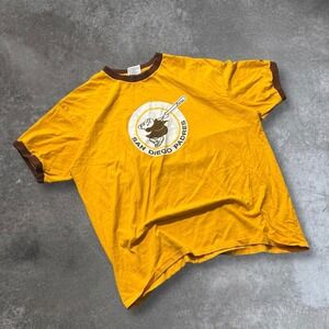 Vintage San Diego Padres Nike Ringer T Shirt Yellow Brown XL Baseball
